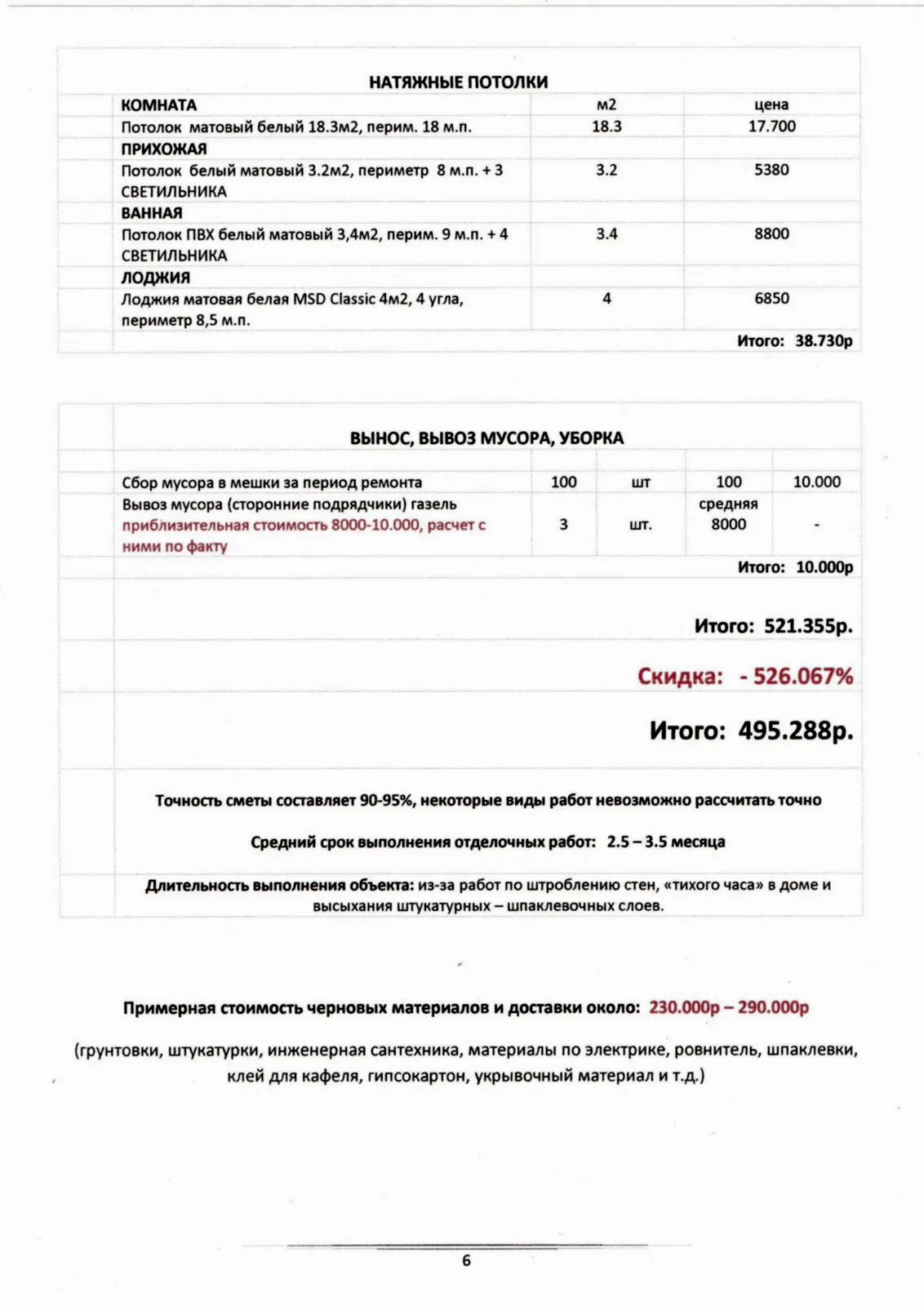 6 Смета студии 28 м