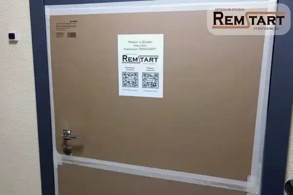 Защита двери оргалитом